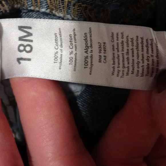 💙OshKosh B'gosh💙 - Blue/Gray Front Logo Denim Overalls - Picture 9 of 12